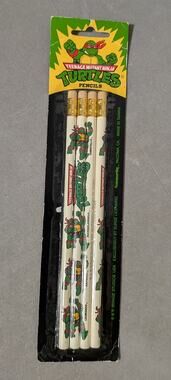 Vintage TMNT Pencils 4-Pack Sealed 1989 Mirage Studios Ninja Turtles Carded